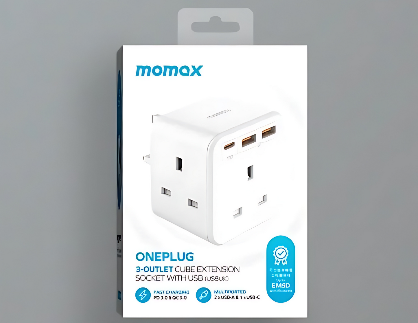 مقبس تمديد مكعب OnePlug 3 Oulet من Momax مع USB