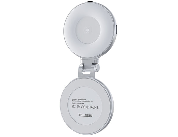 Round magnifying glass with Telesin branding on a white background