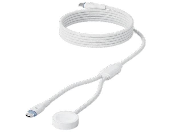 Energea Bazic Deuce 2-in-1 USB-C to USB-C with Integrated Apple Watch Charger – CBL-GCDCW-WHT180