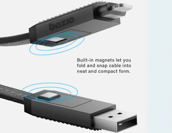 Bazic AluCable 15CM – USB-C, Lightning & USB-A
