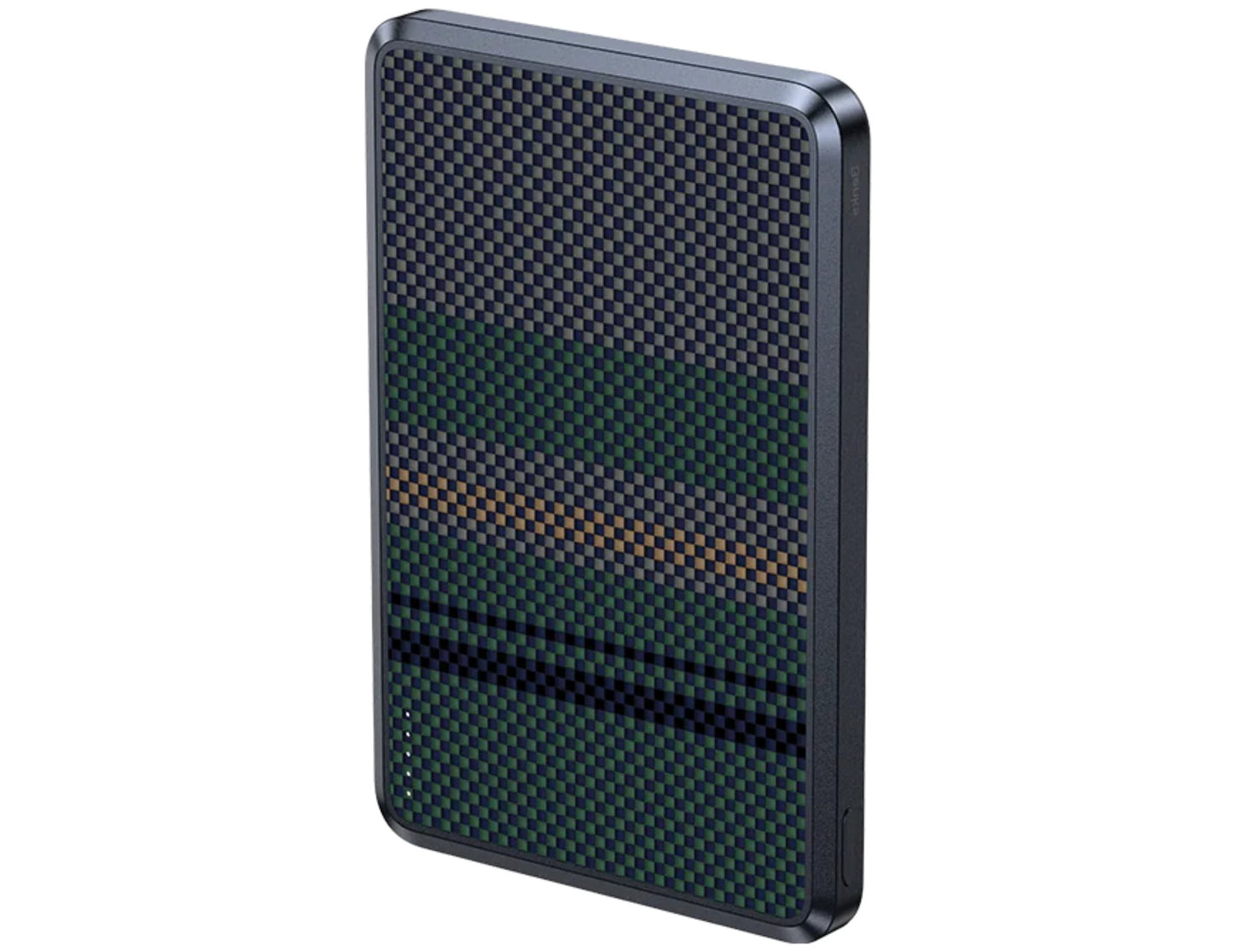 Carbon fiber patterned wallet on a white background