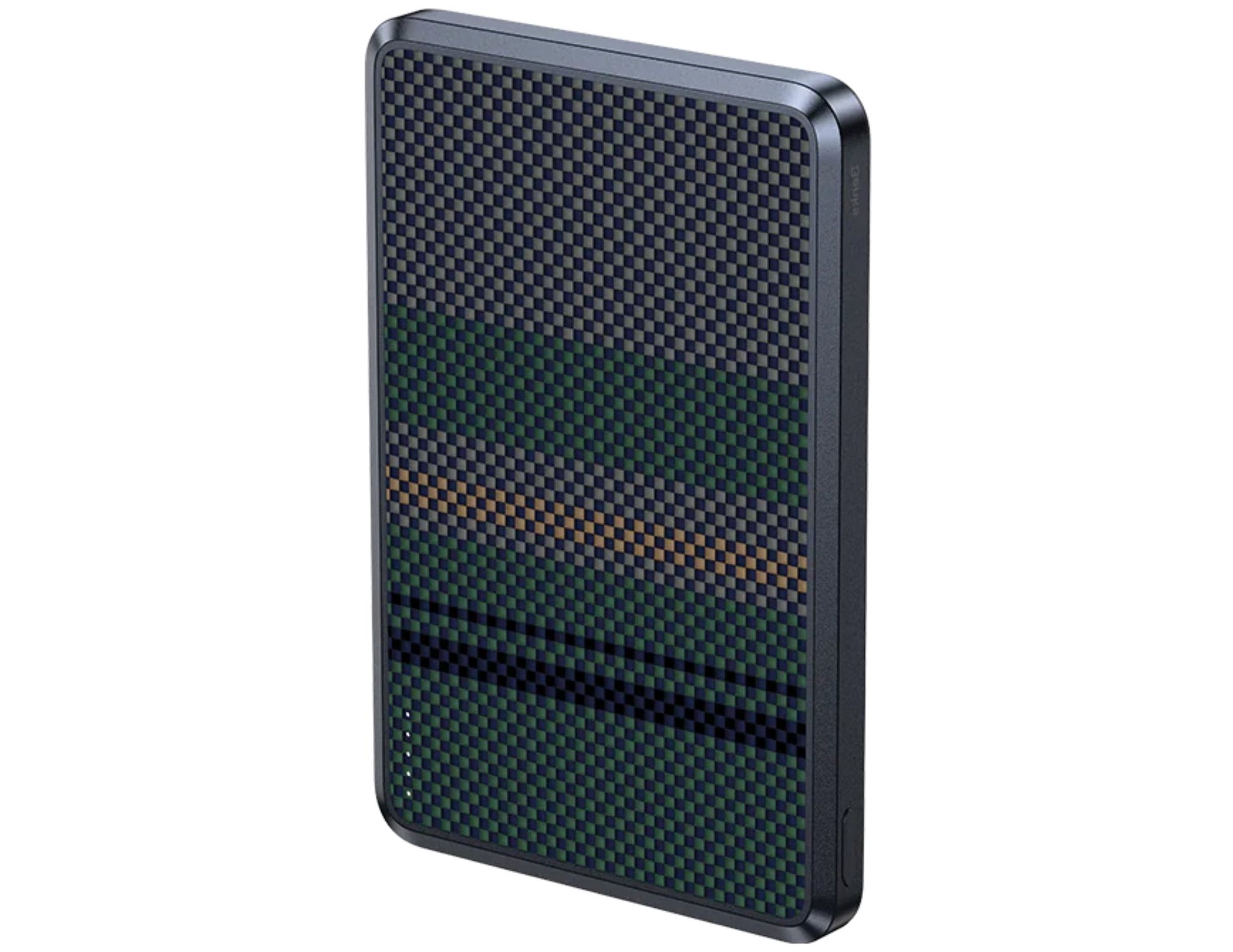 Carbon fiber patterned wallet on a white background