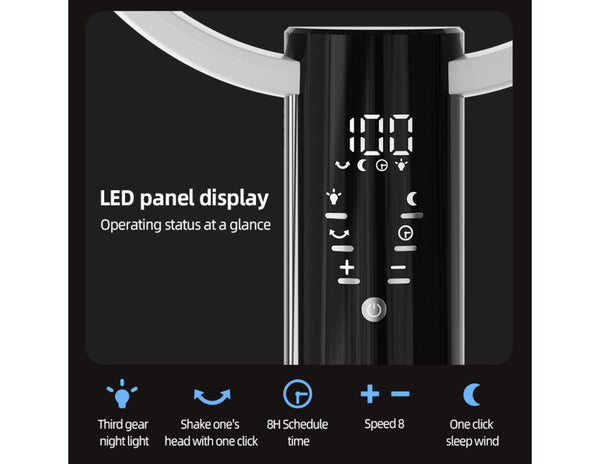 Control panel with LED display and buttons on a black background