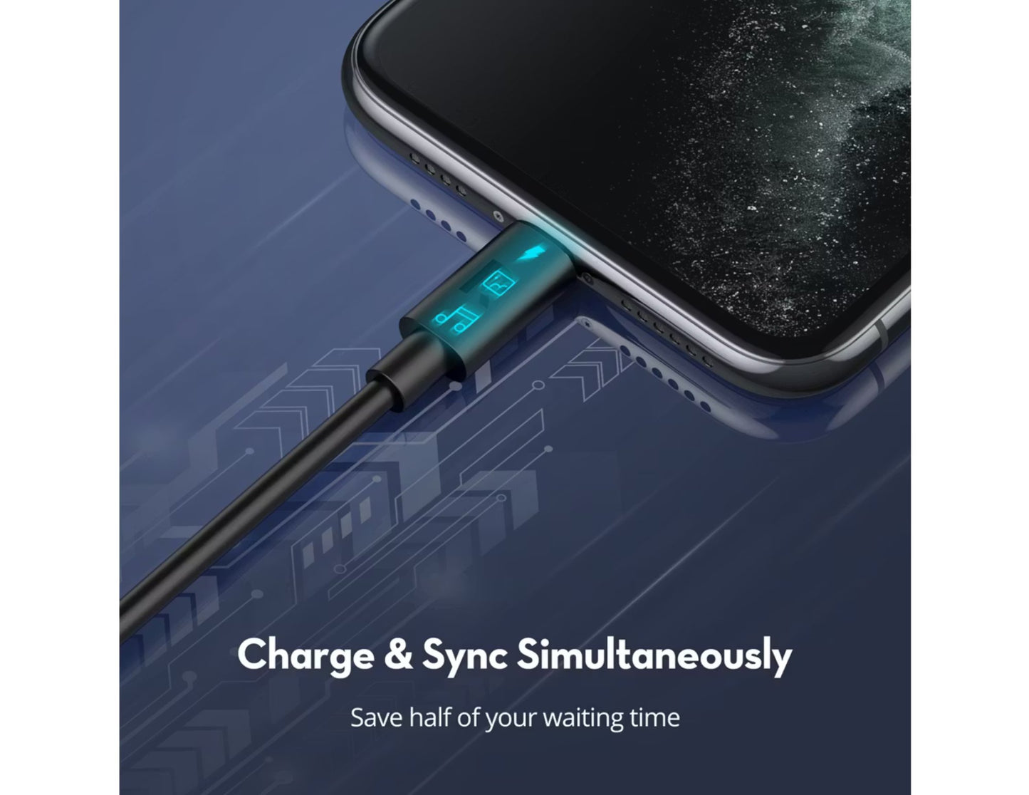 كابل RAVPower RP-CB062 من النوع C إلى Lightning بطول 1 متر - كابل شحن سريع للآيفون