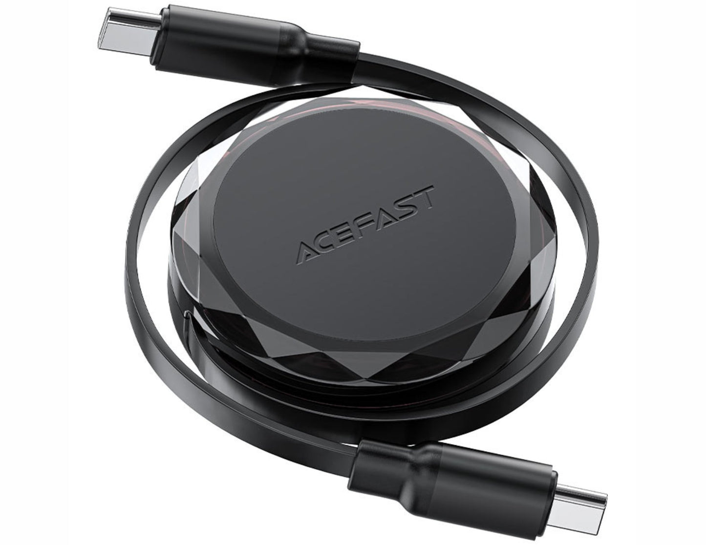 Black charging cable with ACEFAST branding on a white background