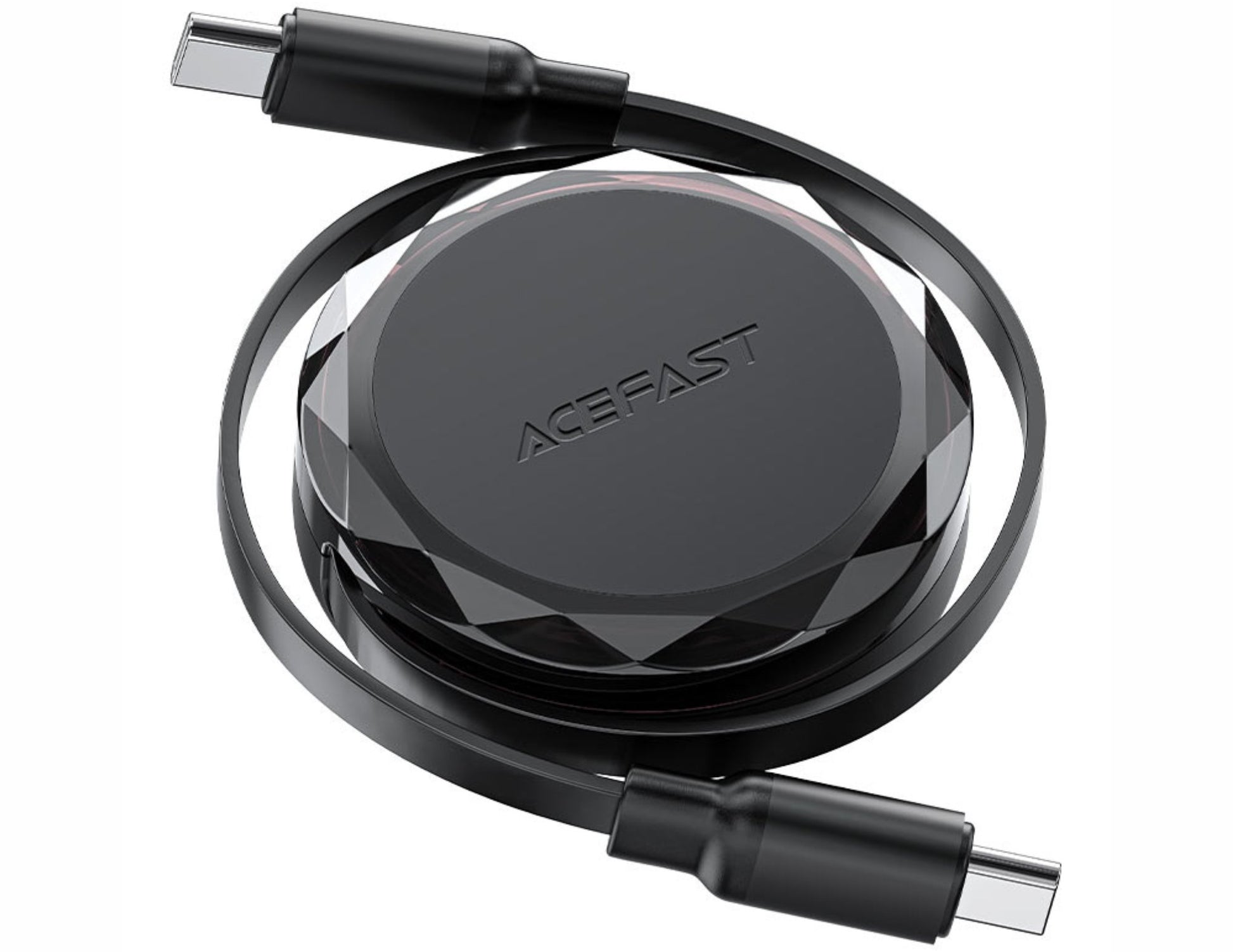 Black charging cable with ACEFAST branding on a white background