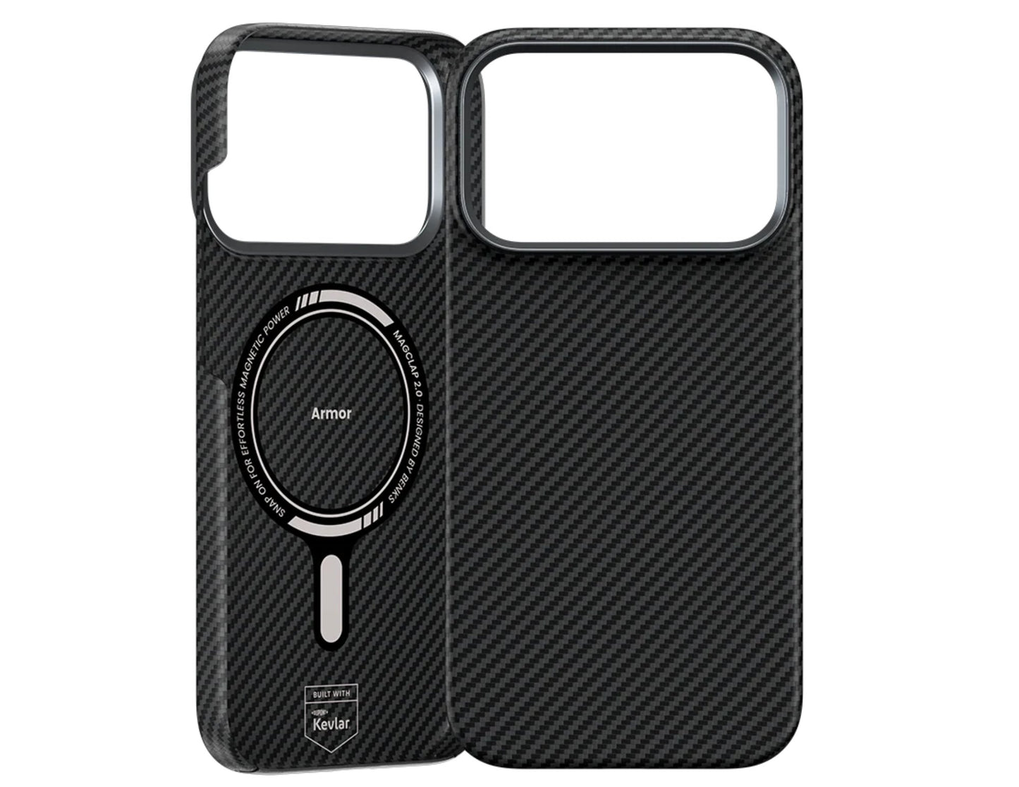 Benks ArmorAir 600D Kevlar® Case for iPhone 17 Pro with a ring holder on a white background
