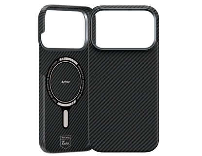 Benks ArmorAir 600D Kevlar® Case for iPhone 17 Pro with a ring holder on a white background
