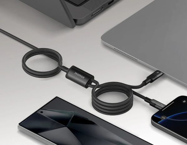 Momax Mag.Link 100W USB-C to Dual USB-C Magnetic Cable 2M (DC56D/DC56L2)