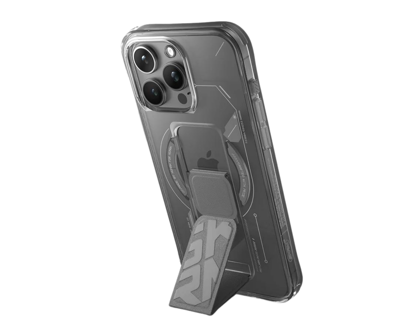 Skinarma HELIO Clear Case With Extendable Gripstand for iPhone 15 Pro