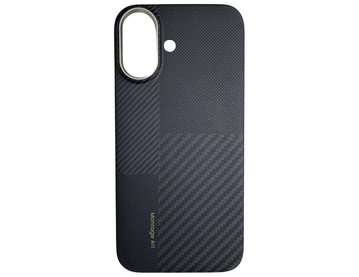 Benks ArmorAir Montage Kevlar® Phone Case for iPhone 17 Series – Black with carbon fiber texture on a white background
