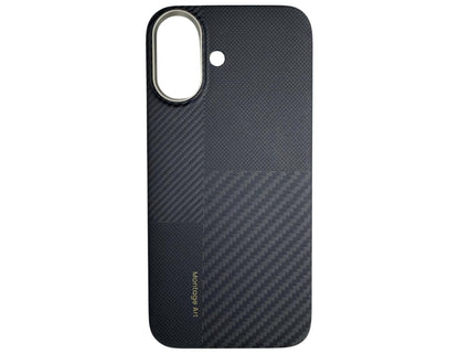 Benks ArmorAir Montage Kevlar® Phone Case for iPhone 17 Series – Black with carbon fiber texture on a white background