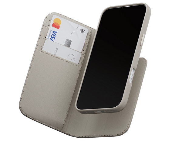 MagEasy - Card Folio M Leather Flip Phone Case with Stand for iPhone 16 Pro & 16 Pro Max