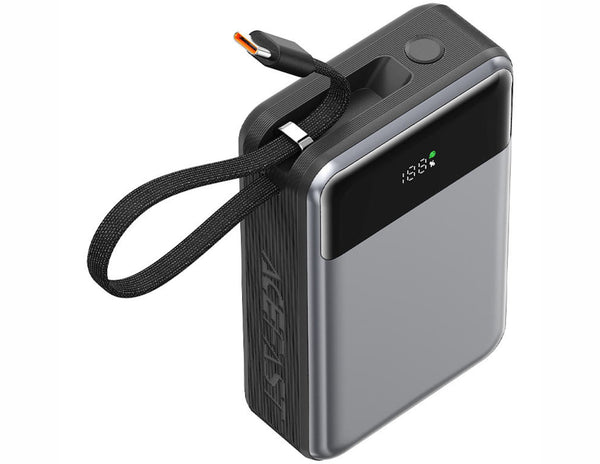 Acefast M21 20000mAh PD65W Power Bank with a strap on a white background
