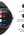 Smartwatch with a black band on a white background, displaying health monitoring features.