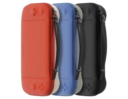 Red , Blue & Black AmazingThing PlayShield EDC Carrying Case for Nintendo Switch 2 with strap on a white background