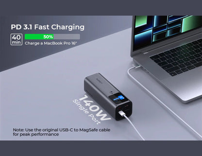 بنك طاقة AUKEY PB-Y45 بقوة 140 واط وسعة 27600 مللي أمبير/ساعة مع شحن سريع USB-C