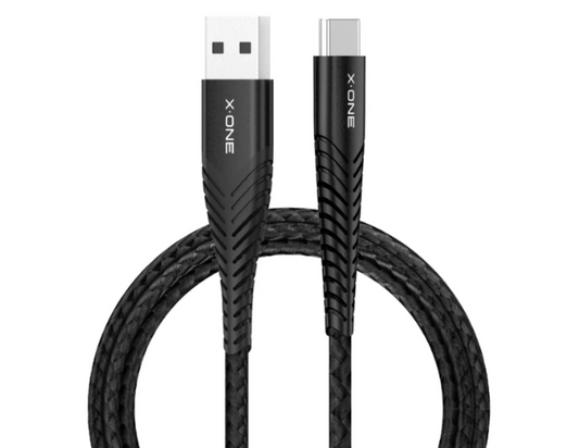 كابل شحن سريع X.ONE Ultra Pro USB A إلى Type C بطول 1 متر باللون الأسود