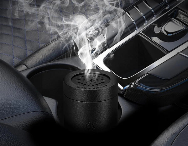 Wizard Smart Embers Incense Burner EB-30 emitting smoke inside a vehicle