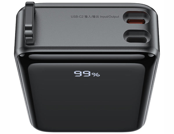 Acefast M4 20000mAh Power Bank with USB ports and a digital display on a white background