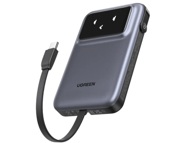 بطارية متنقلة  يوجرين أونو 10000 مللي أمبير/ساعة 30 واط مع كابل USB-C مدمج - PB511