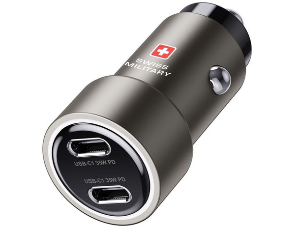 Swiss Military SM-CC-70WPD-2C-CABLE 70W Super-Fast Car Charger with USB-C to USB-C Cable