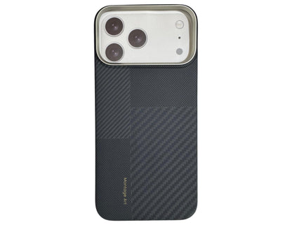Benks ArmorAir Montage Kevlar® Phone Case for iPhone 17 Series – Black with a textured pattern on a white background