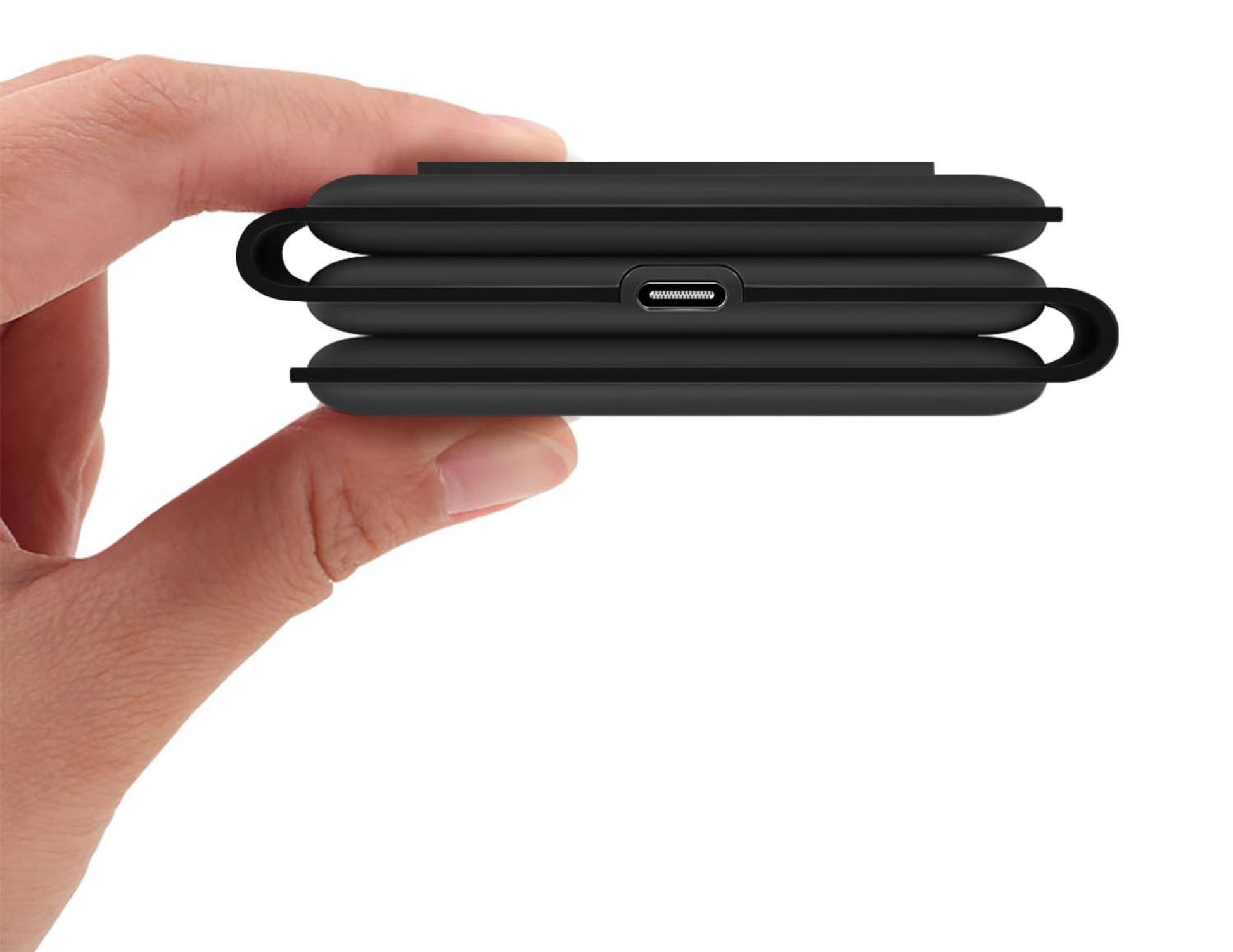 Black Gripp 3-in-1 Foldable MagSafe Magnetic Wireless Charger – GR-WLC3M with a white background