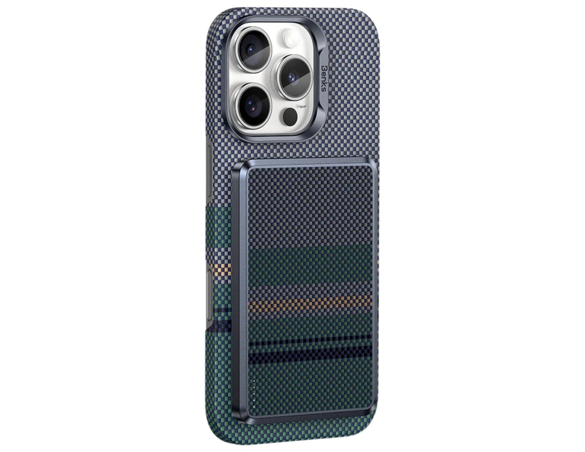 Phone case with a textured design on a white background