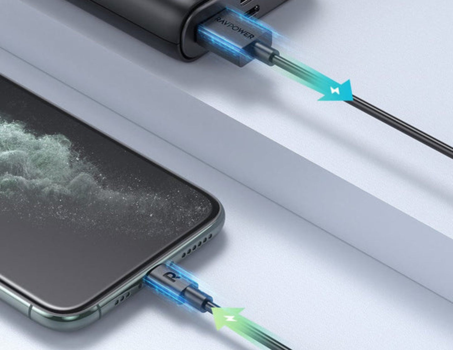كابل RAVPower RP-CB030 Lightning بطول متر واحد - كابل USB للشحن والمزامنة السريع