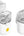 Two clear plastic containers with yellow buttons on a white background