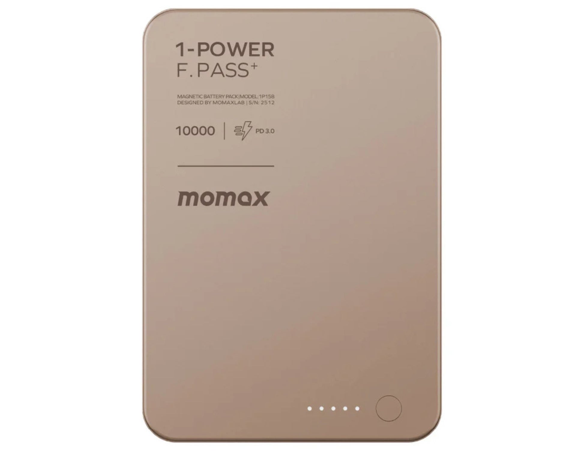 Momax F.Pass+ Magnetic Power Bank 10000mAh with USB-C Cable, 30W Fast Charging, Ultra-Compact