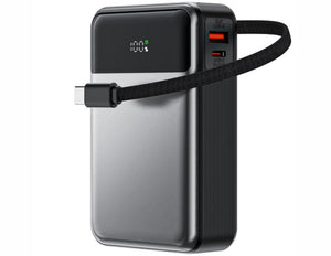 Acefast M21 20000mAh PD65W Power Bank with USB cable on a white background