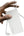 Hand holding a white power bank with a cable on a white background
