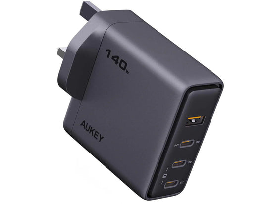 Aukey Comet Mix 4 140W PD 4-Port GaN Wall Charger PA-C6 Gray