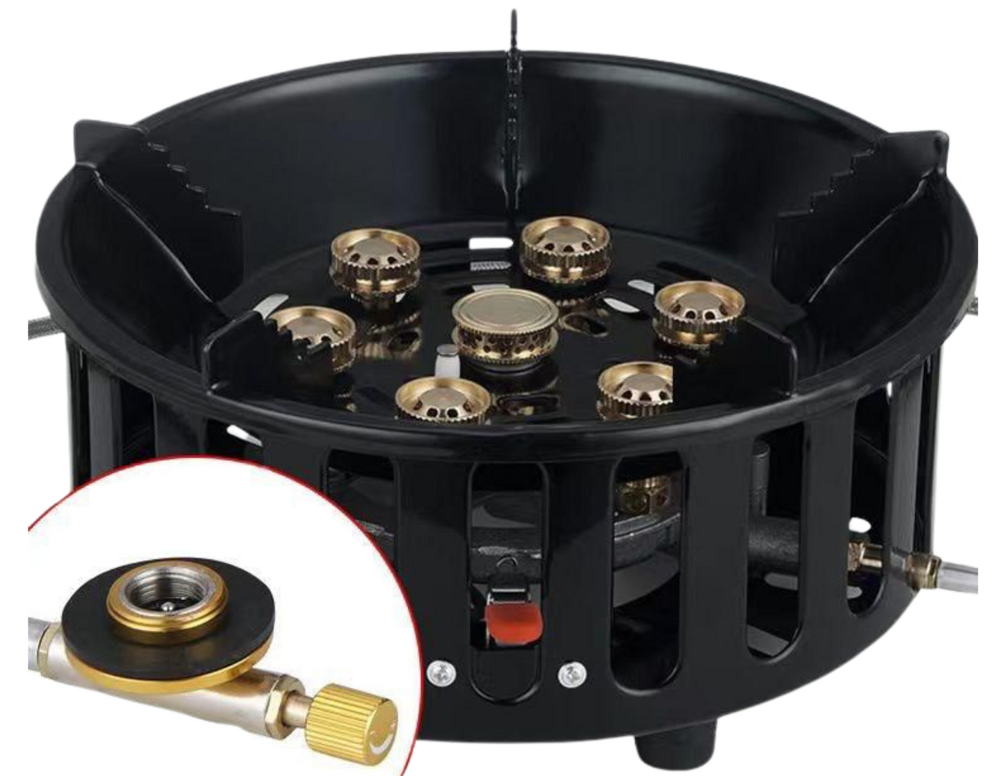 Camping Gas Stove – Portable & Windproof 7-Copper Burner for Outdoor Cooking