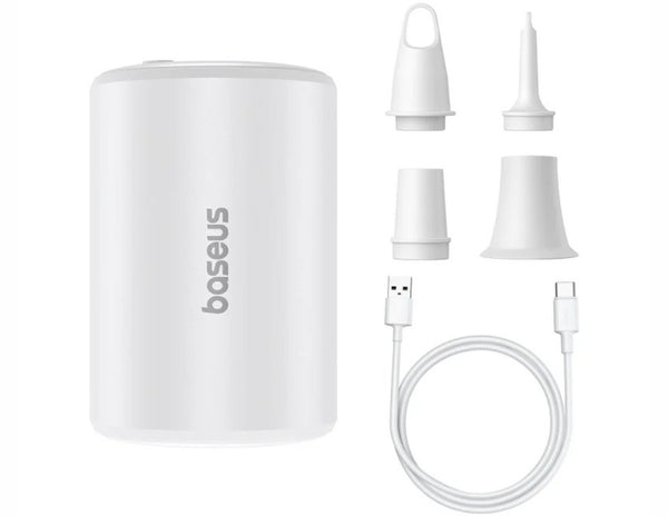Baseus white electronic device with attachments on a white background