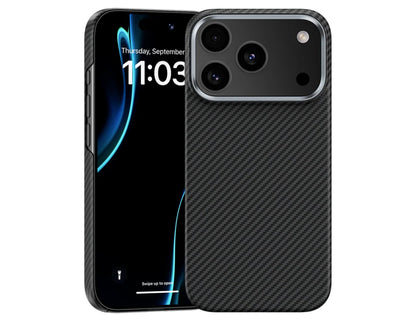 Smartphone with a Benks ArmorAir 600D Kevlar® Case for iPhone 17 Pro Max on a white background