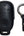 Black Car Key Cover for Rox 01 – Alcantara or Leather with keychain on a white background