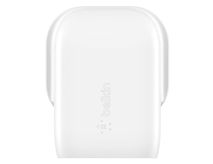 White Belkin BoostCharge Wall Charger 30W PPS + USB-C to USB-C Cable 1m – WCA005my1MWH-B6 on a white background