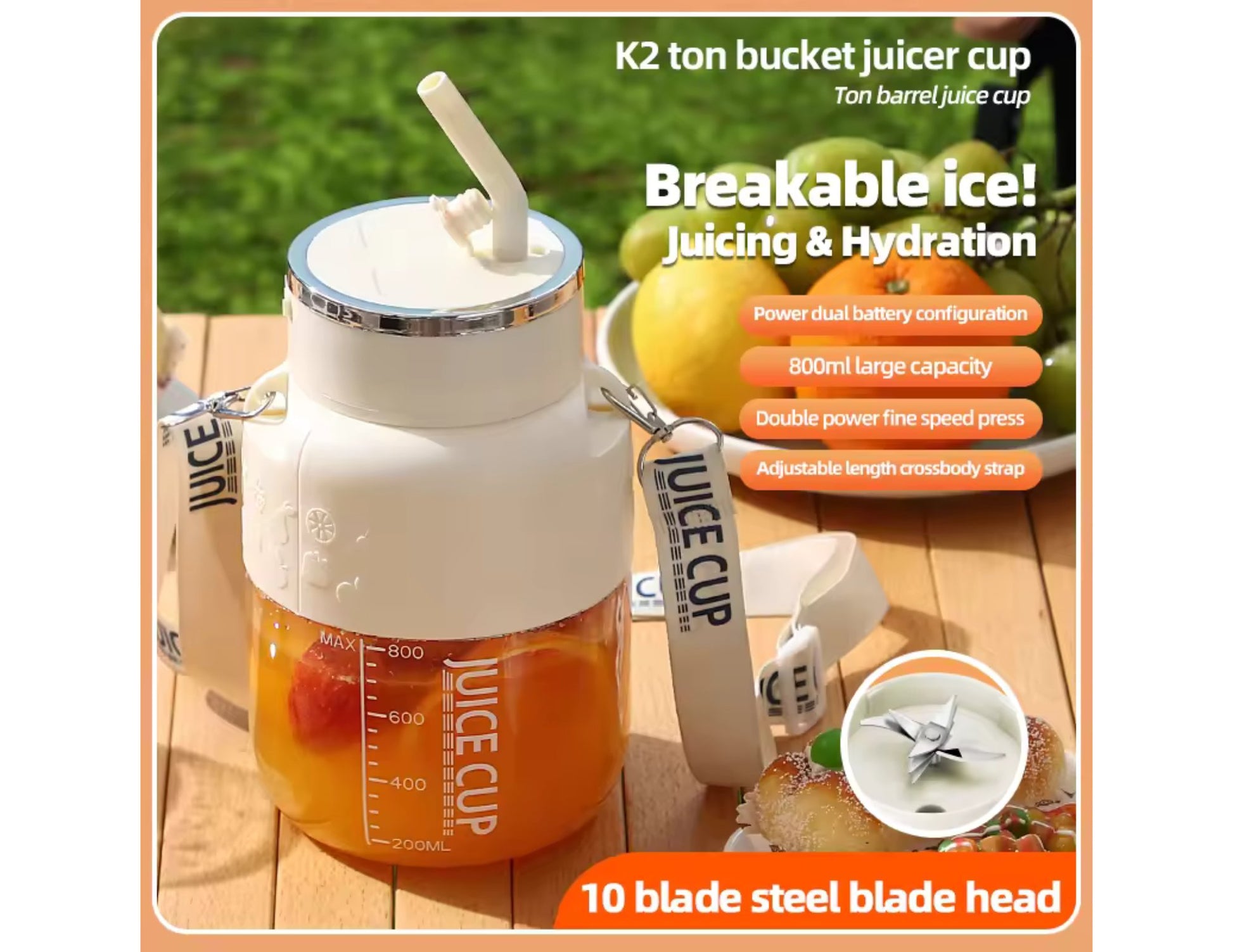 Buy Ton Barrel K2 800ml Wireless Juice Cup Portable Blender | Qatar THABTHABA STORE Buy Ton Barrel K2 800ml Wireless Juice Cup Portable Blender | Qatar THABTHABA STORE