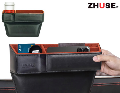 Zhuse Car Seat Seam Storage Box with Cup Holder