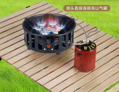 Camping Gas Stove – Portable & Windproof 7-Copper Burner for Outdoor Cooking