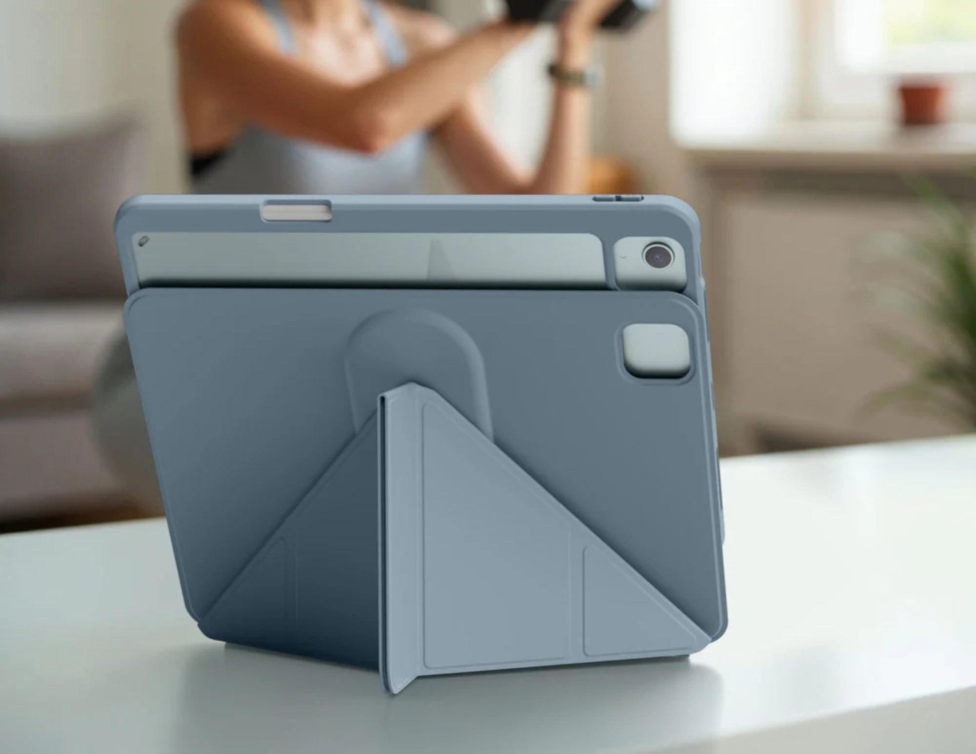 AmazingThing Titan Pro Magnium Case for iPad Gen 10 (A16) on a white surface with a blurred background