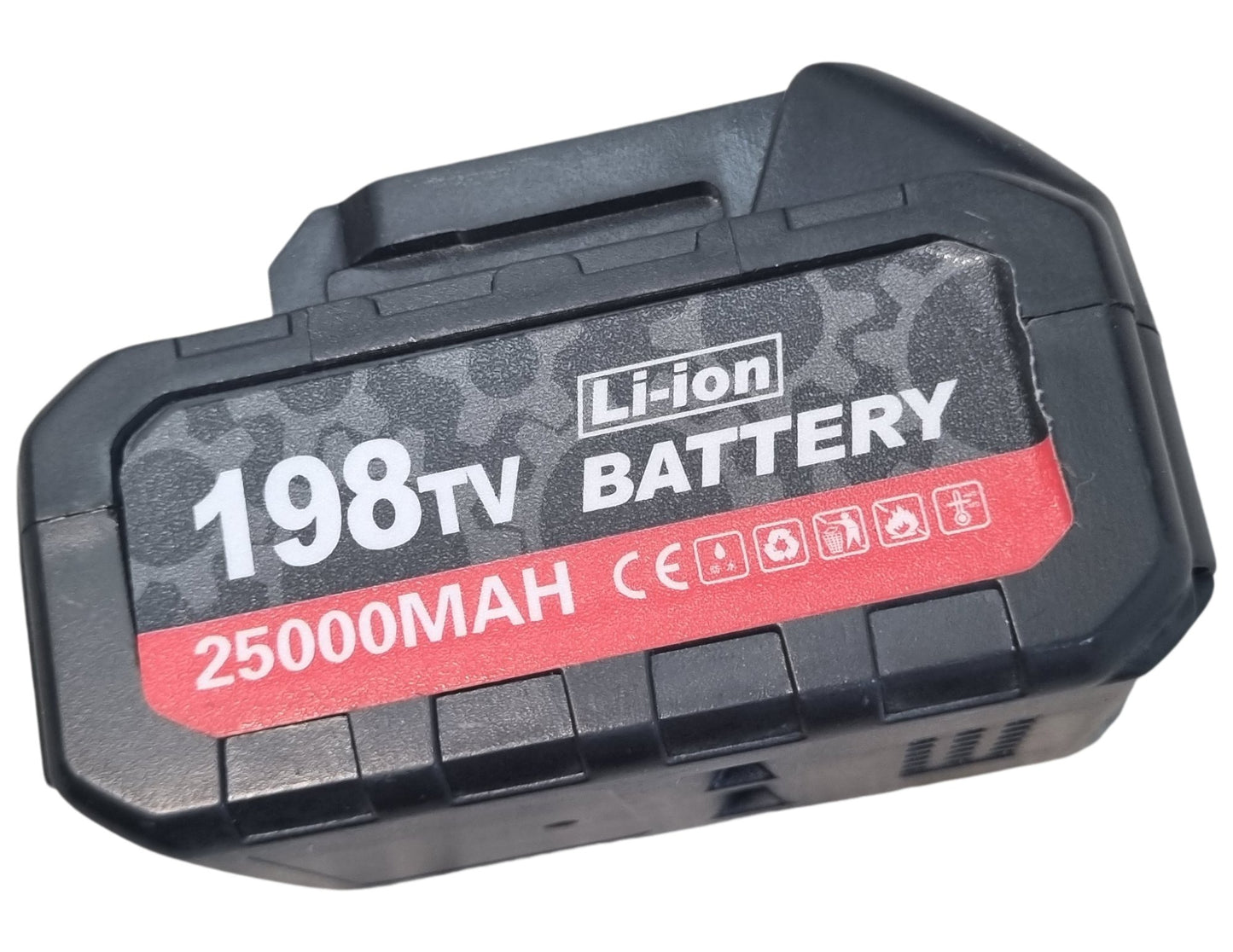 BL Motor Violent Blower Super Turbo Fan Li-ion battery with '198TV' and '25000mAh' label on a white background