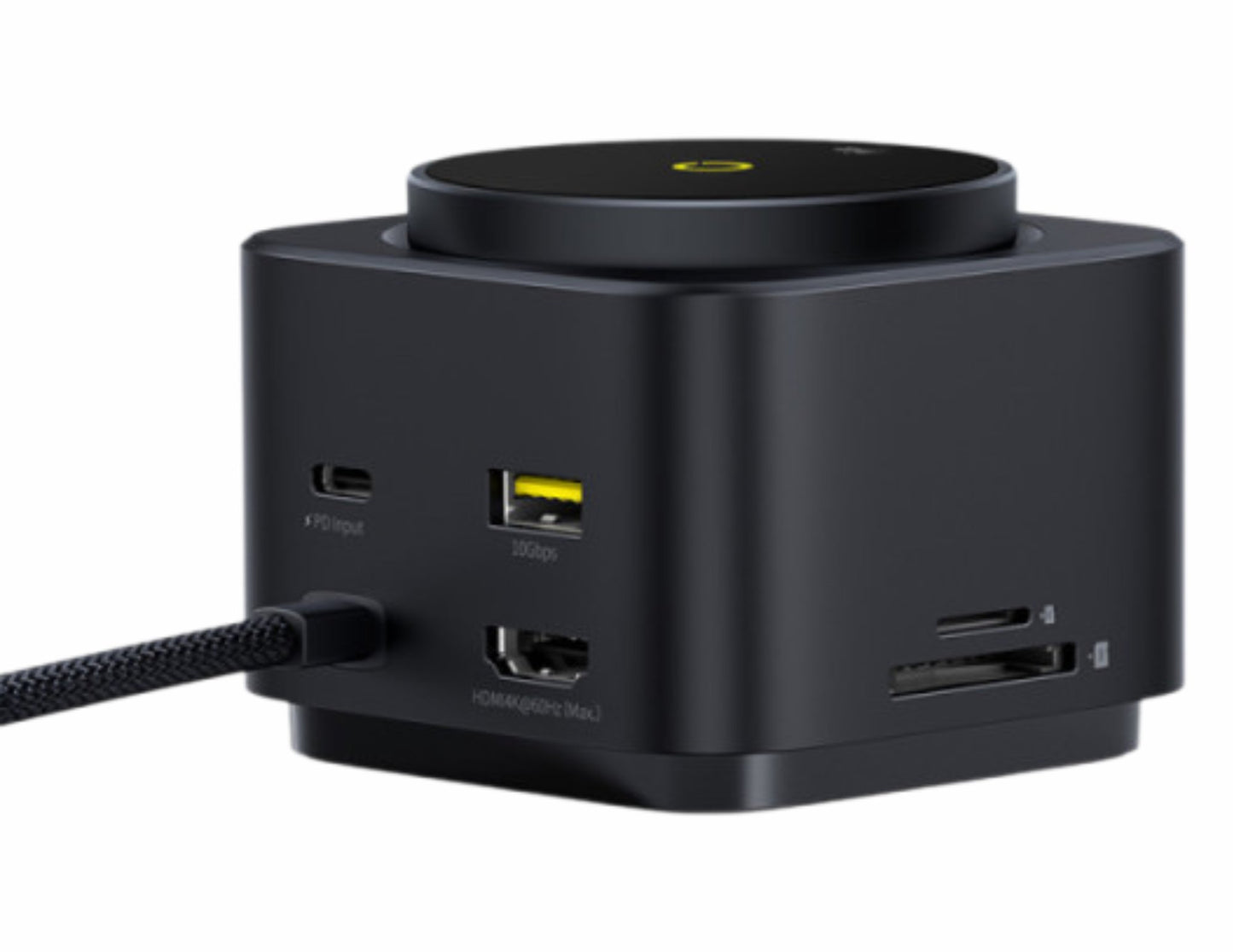 موزع Baseus MagPro Series II USB-C 7 في 1 مع شحن لاسلكي مغناطيسي بقوة 15 وات - أسود كوزميك B00072900121-00