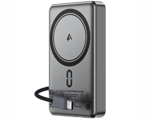 Acefast M18 10000mAh PD22.5W Ultra-Thin Power Bank with Magnetic Wireless Charging & Built-in Cable