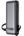 Silver power bank with digital display on a white background