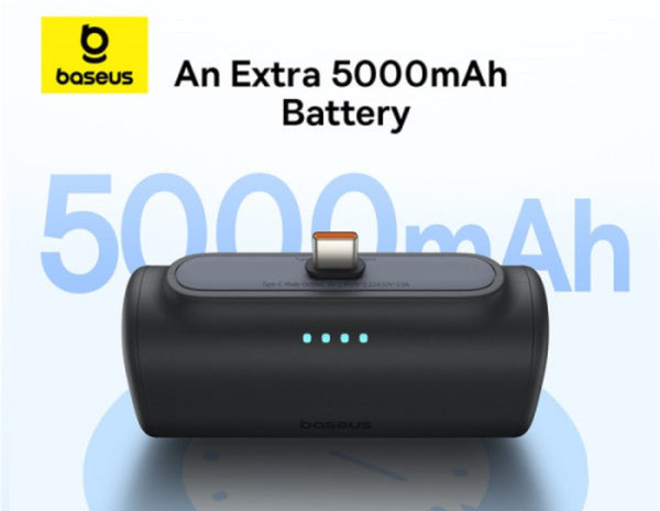 Baseus Compact Fast Charging Power Bank Type-C 5000mAh 20W Cluster Black P10068306113-00
