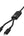 Black multi-device charging cable with two connectors on a white background